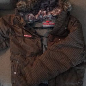 Four square down snowboard jacket.